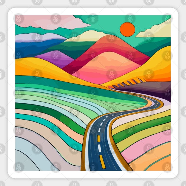 Coloful landscape Magnet by Seven Seven t